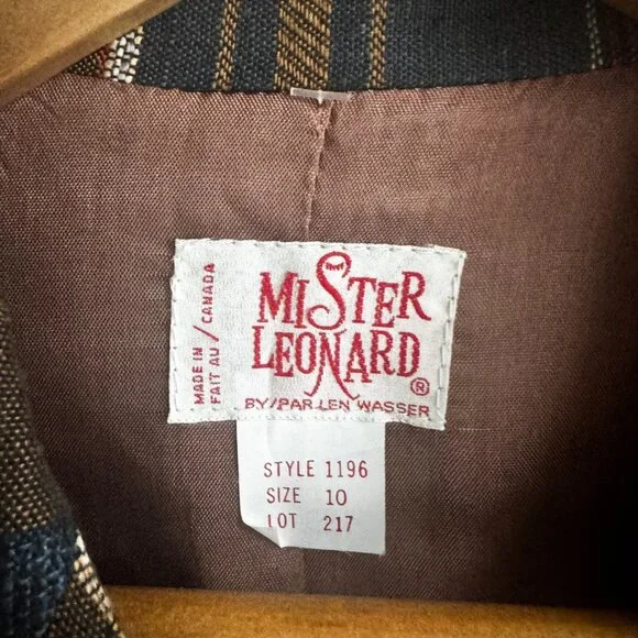 Vintage Mister Leonard Striped Linen Blend Blazer 10 - Picture 5 of 7